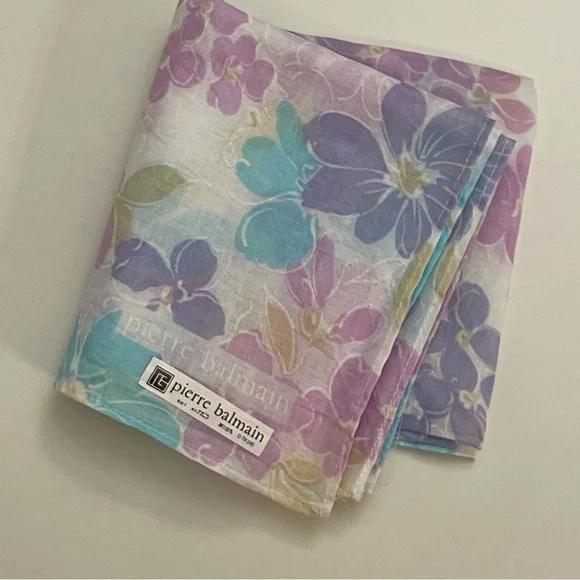 Pierre Balmain Floral Cotton Handkerchief - Picture 2 of 8